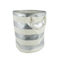 thumbnail image 1 of Design Imports CAMZ35030 13,75 x 13,75 x 17 Po Bac de Rangement Rond en Papier à Rayures&44; Argent - Moyen, 1 of 1