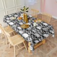thumbnail image 6 of Black White Skull Stack Pattern Rectangle Tablecloth 60"x120",Waterproof Polyester Rectangle Table Cloth, Wipeable Spillproof Polyester Tablecloth for Dining, Camping, Indoor and Outdoor, 6 of 6