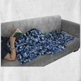 thumbnail image 6 of Abstract Soft Flannel Fleece Throw Blanket, Intertwined Circular Elements in Monochrome, Cozy Plush for Indoor and Outdoor Use, 60" x 80", Night Blue Baby Blue, by Ambesonne, 6 of 6