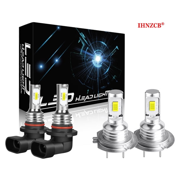 IHNZCB 9005/9006 H7 LED Headlight Fog Light Super Bright Bulbs Kit 4pcs