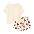 thumbnail image 5 of Cethrio Girls Summer Outfit Sets 2 Piece, Crew Neck Soft Short Sleeve Kids' Clothing Sets Beige Size 10-12, 5 of 5