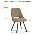 thumbnail image 4 of Dining Chairs Set of 2, Modern Boucle Upholstered Kitchen Chair [Cut-Out Design] for Dining Living Room Restaurant, Brown, 4 of 7