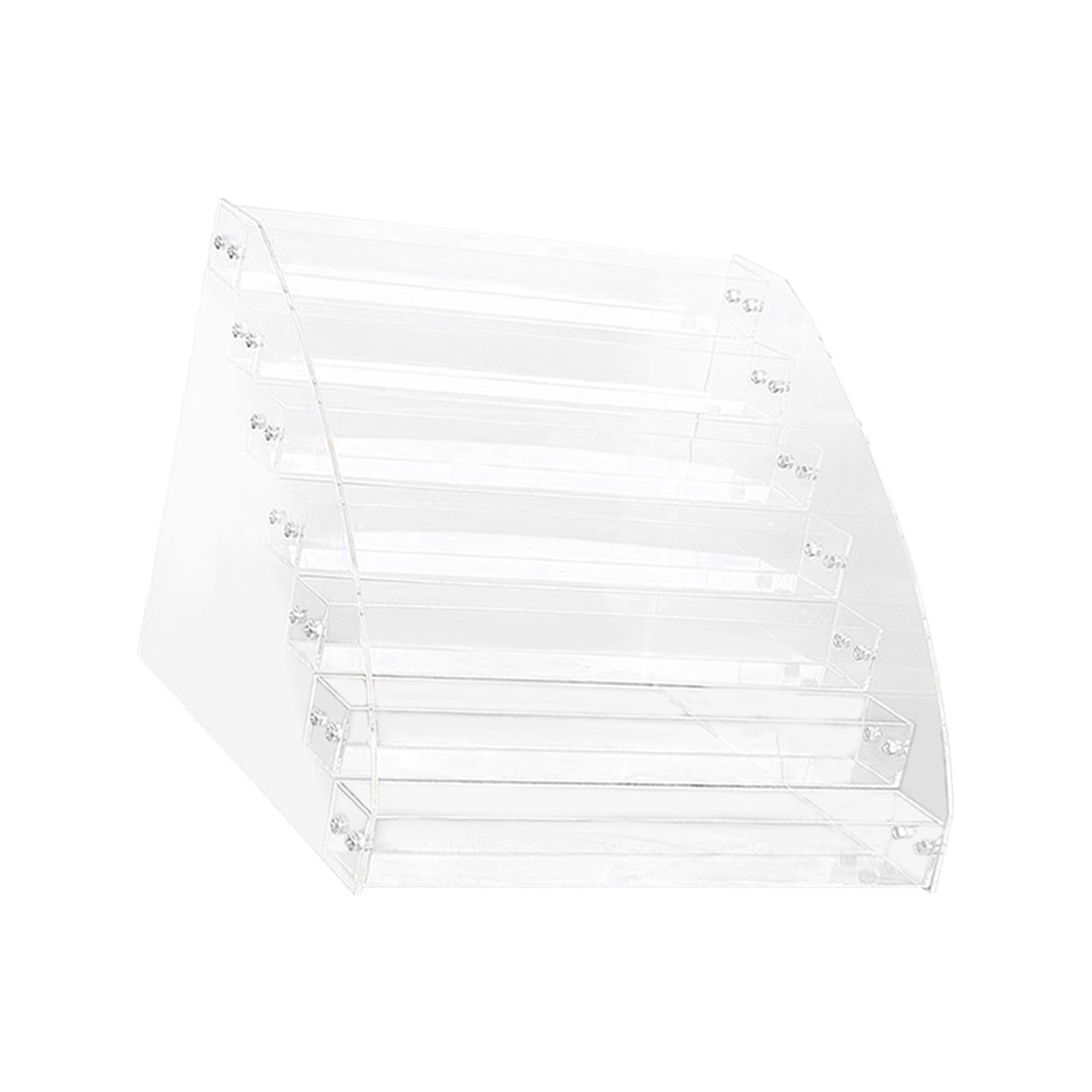 Colaxi Acrylic Business Card Holder Display Stand, Desktop Dispenser Office Home Supplies Display Shelf for Toy Stationerry Lipstick 7 Tier