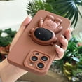 thumbnail image 5 of Compatible for iPhone 13 Pro Max Cute Case, 6D Astronaut Hidden Stand Phone Case for Women Girls Soft TPU Shockproof Back Cover - Brown, 5 of 6