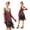 Red, variant on Sentmoon Sequins Cocktail V Neck Fall Dresses for Women 2024 Vintage Fashion Tassel Short Dresses,Plus Size Trendy A-line Dresses Black S