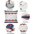thumbnail image 5 of 4th of July Throw Pillow Covers 20x20 Set of 2 Poppy Floral Decorative Pillows Cushion Case Patriotic Stars Pillowcases Independence Day Throw Pillows for Couch Sofa Bedroom Garden Holiday Decor, 5 of 6
