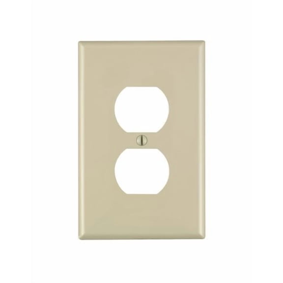 Leviton 021-00PJ8-00I Duplex Receptacle Wall Plate, 1 Gang