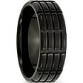 thumbnail image 4 of Stainless Steel Brushed Black Ip-Plated 8mm Grooved Band (Size 9) Made In China sr153-9, 4 of 5