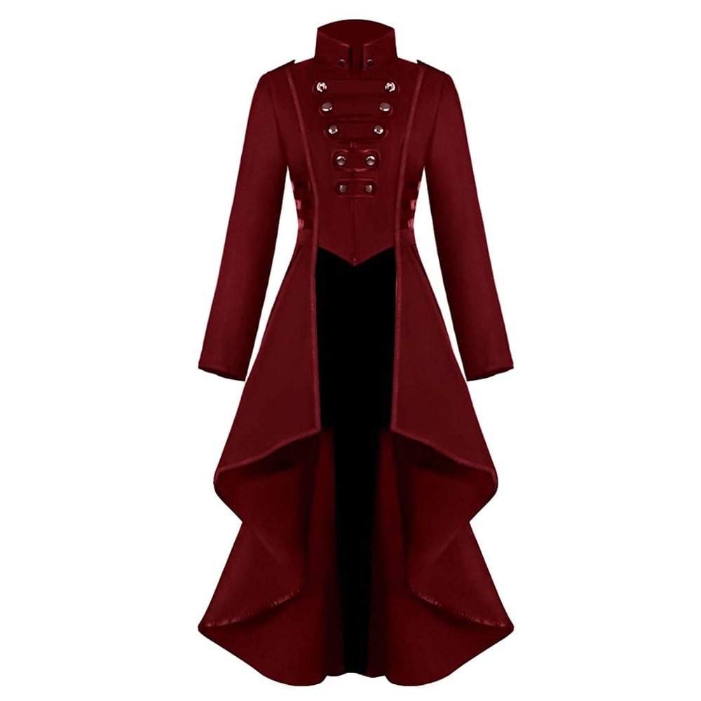 Medieval Irregular Hem Steampunk Corset Victorian Tailcoat Jacket Renaissance Gothic Tailcoat Halloween Costumes for Women 