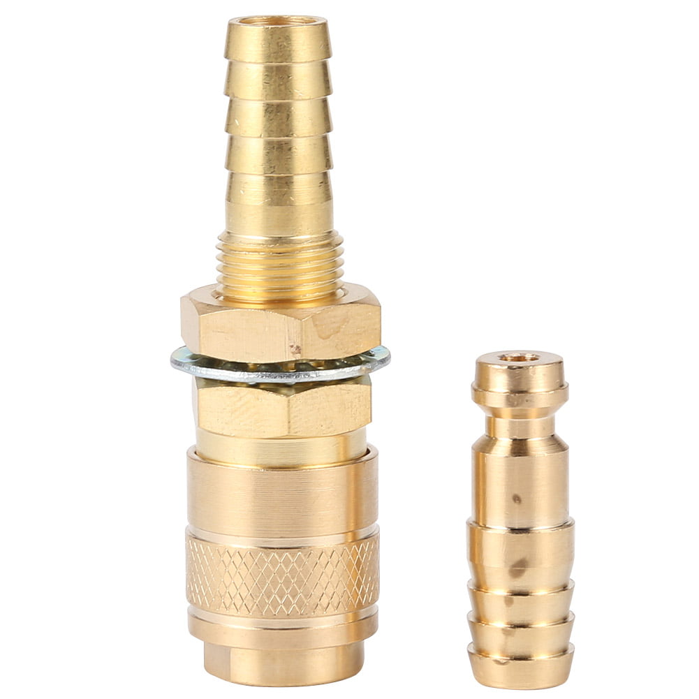 Quick Hose Connector Fitting Hose Connector Solid Brass Quick Connector Quick Connector Fitting Gas Adapter for MIG TIG Welder Torch yellow 