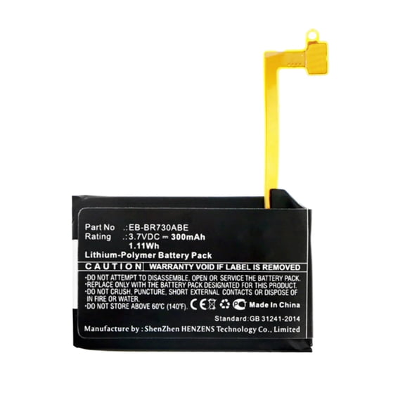 Batteries N Accessories BNA-WB-P13750 Smartwatch Battery - Li-Pol, 3.7V, 300mAh, Ultra High Capacity - Replacement for Samsung EB-BR730ABE Battery