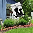 thumbnail image 6 of Welcome Friends House Flag Vertical Double Sided Burlap Cut Cat and Dog Black Shadow Farmhouse Yard Outdoor Seasonal Flags Decoration 28 x 40 Inches, 6 of 6