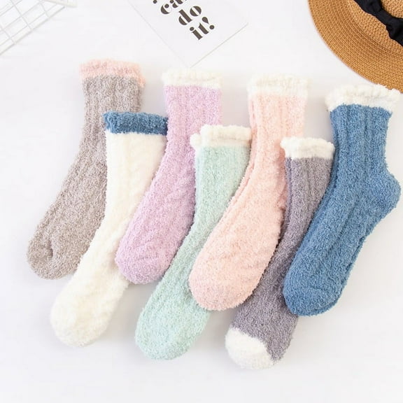 6Pairs Fuzzy Socks for Women - Fluffy Socks Women, Cozy Socks for Women Slipper Socks, Womens Fuzzy Socks Super Soft Comfort of Coral Fleece, Thick Super Warm for Winter Home