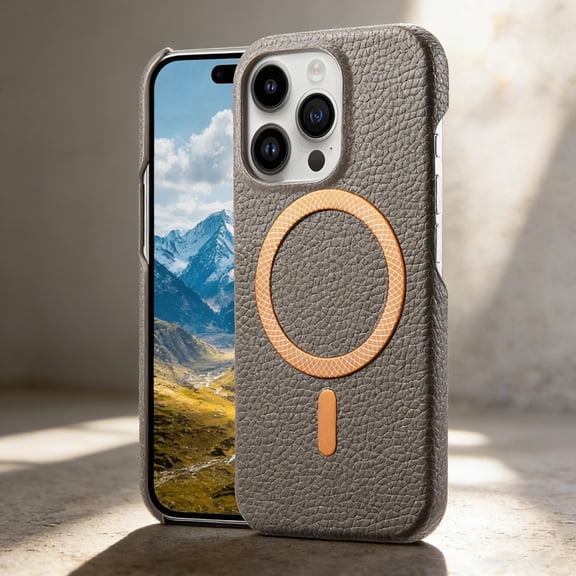 for iPhone 14 Pro Wallet Case with Credit Card Holder, Lychee Texture PU Leather RFID Blocking Kickstand Case, Magnetic Clasp, Frosted Shockproof Phone Cover for iPhone 14 Pro, Gray