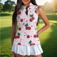 thumbnail image 4 of Uorisanigo Cute Cherry Women's Golf Shirt Casual Fashion Moisture Wicking Casual Tennis Activewear Relaxed Sleeveless Athletic Shirt for Tennis Hiking & Outdoor Sports, 4 of 7