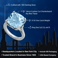 thumbnail image 2 of Gem Stone King 9.18 Cttw Sky Blue Topaz Engagement Ring for Women | 925 Sterling Silver | 14MM Cushion Checkerboard | Gemstone Birthstone | Wedding Engagement Anniversary Ring for Women| Size 6, 2 of 4