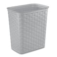 thumbnail image 3 of (2 pack) Sterilite Bathroom Trash Can, 3.4 Gallon Small Plastic Weave Garbage Bucket Bin with No Lid, Gray, 3 of 11