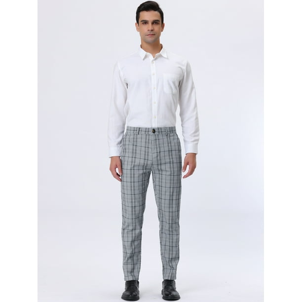 Mens grey checkered best sale pants