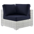 thumbnail image 2 of Modway Convene Modern Fabric Outdoor Patio Corner Chair in Light Gray/Navy, 2 of 8