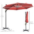thumbnail image 3 of Outsunny ⌀ 9.6' Patio Hanging Offset Umbrella Aluminum Pole, 360° Rotation, 3 of 10
