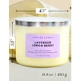 thumbnail image 2 of Lavender Lemon Berry 3-Wick Soy Candle – Fruity Floral Aromatherapy Candle in Gift Box | Clean Burning Scented Candle for Relaxation, Men & Women, 2 of 7