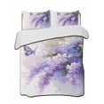 thumbnail image 2 of Lavender King Size Down Alternative Comforter,Lightweight Comforter Quilt Bedding Set with Pillow Shams Watercolor Purple White Floral Botanical Butterfly Bed Comforter Duvet Insert 96"x106", 2 of 7