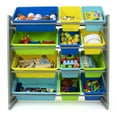 thumbnail image 4 of Humble Crew Kids Toy Storage Organizer with 12 Plastic Storage Bins, Grey/Blue/Green/Yellow, 4 of 7