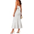 thumbnail image 6 of Dvprdro Womens High Waist Polka Dots Midi Skirt A Line Flowy Chiffon Skirt Casual Party Office Beach Vacation, 6 of 9