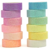 YUBX Glitter Washi Tape Set 12 Colors Sparkling Masking Decorative Tapes