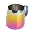 thumbnail image 4 of Tasse à vapeur pour mousseur à lait 350 ml en acier inoxydable coloré avec mousse à l'échelle pour café Matcha Chai Cappuccino Latte et chocolat chaud, 4 of 14