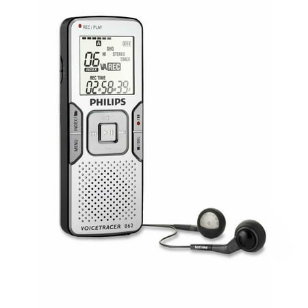 Philips 4GB Digital Voice Recorder with LCD Display, LFH0862