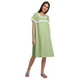 thumbnail image 2 of Moomaya Short Sleeve Nightdress For Ladies Printed Button Placket Nightwear, 2 of 4