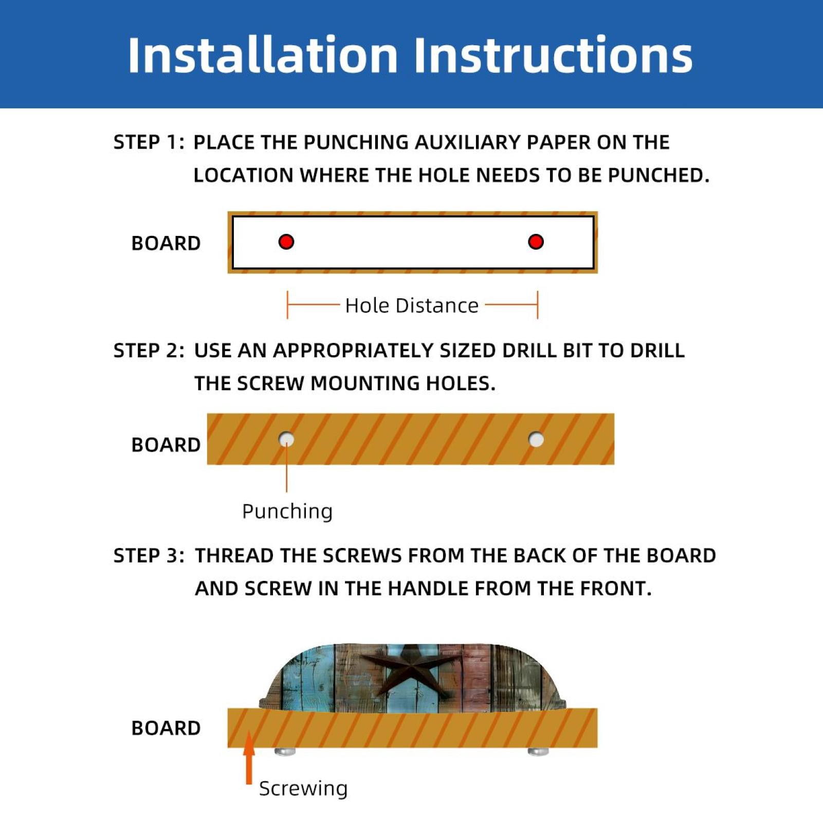 PhooArto 6 Pcs Cup Drawer Pulls, Vintage Star Rustic Wood Plank Shell Shape Handles Cabinet Knobs for Dresser Cupboard Closet Wardrobe with Screws