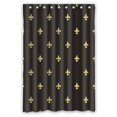 thumbnail image 1 of Cortina de Ducha ABPHQTO poliéster impermeable Negro y Dorado 120x180 cm Fleur De Lis Vintage Classic, 1 of 1