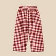 thumbnail image 2 of HaiMao Toddler Baby Boy Girl Plaid Pants Clearance Retro Elastic Waist Checkered Plaid Pants Casual Sweatpants Bottoms Red 18 Months, 2 of 3