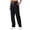 01-Black, variant on Women's Solid Color Drawstring Elastic Waist Casual Jogger Pants with Pockets for Medical Work - Wine - S