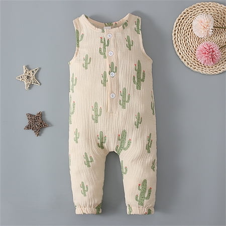 

Qazqa Cotton Outfits Play Jumpsuit Clothing Sleeveless Romper Cartoon Printed Pajamas Girls Sleep Boys Romper Boys Romper&Jumpsuit
