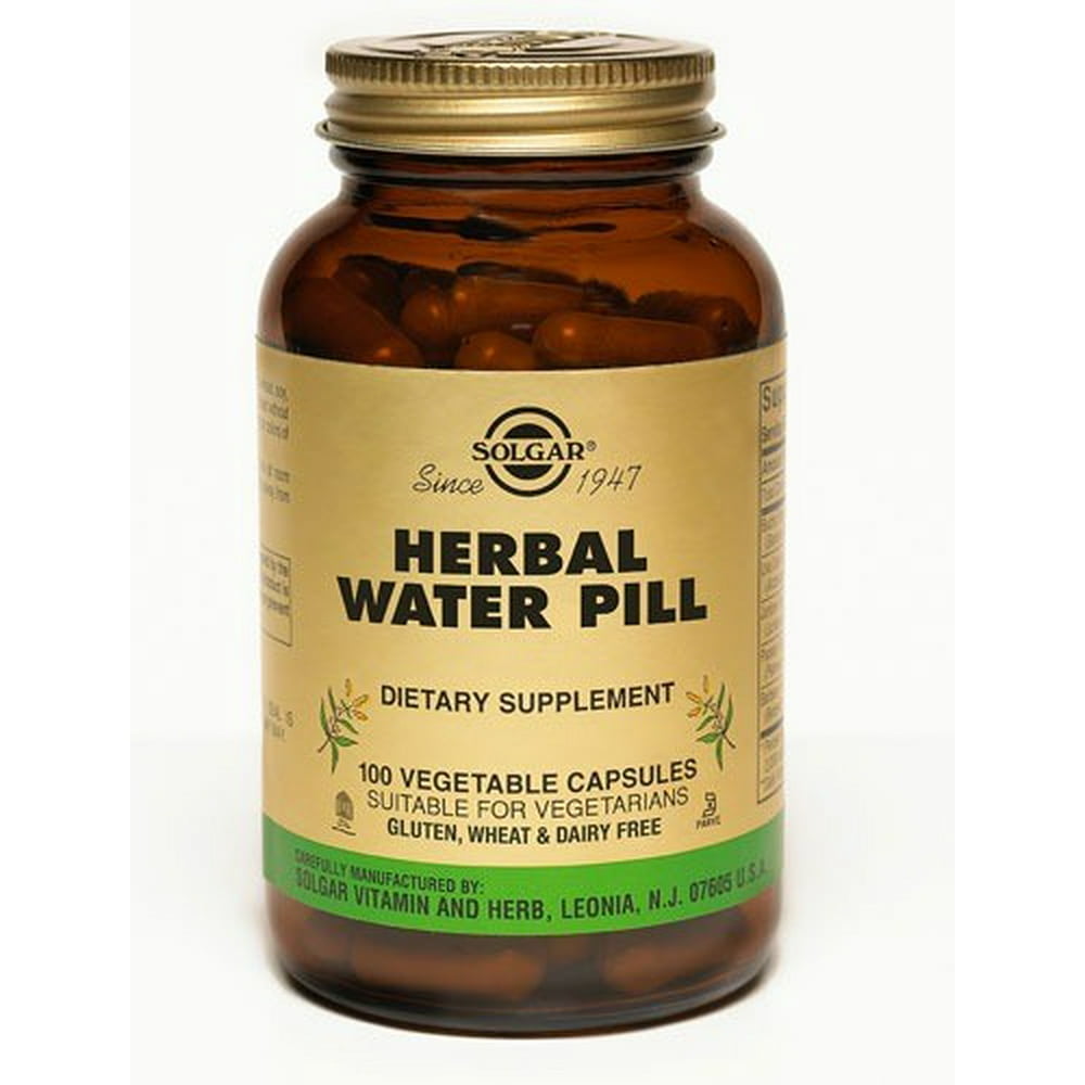 Solgar Herbal Water Pill Vegetable Capsules, 100 Ct