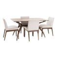 thumbnail image 3 of Noble House Caruso Mid-Century Modern 5 Piece Dining Set, Light Beige and Walnut, 3 of 9