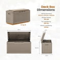 thumbnail image 5 of Devoko 105 Gallon Resin Deck Box Outdoor Lockable Storage Bench with Cushions Waterproof Storage Box,Brown, 5 of 7