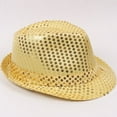 thumbnail image 4 of Doomiva Uniex Women Men Sequin Fedora Hat Disco Hat Jazz Dance Stage Performance Gold One Size, 4 of 4