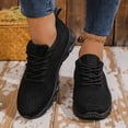 thumbnail image 5 of AUDeals Womens Running Safety Shoes Tennis Gym Sneakers Casual Comfortable Slip On Walking Lightweight Athletic Workout Breathable (Black, 6), 5 of 9