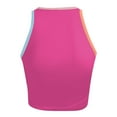 thumbnail image 4 of MESSUEN Tank Top for Women Crop Tops for Women Trendy Crew Neck Crop Tank Square Neck Ribbed Basic Cute Going Out Fitted Y2000 Clothes Basic Tops Women's Shirts Blouses Hot Pink S, 4 of 4