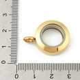 thumbnail image 3 of 304 Stainless Steel Floating Locket Pendants with Glass Flat Round Golden 27x20x7mm Hole: 4mm, 3 of 3