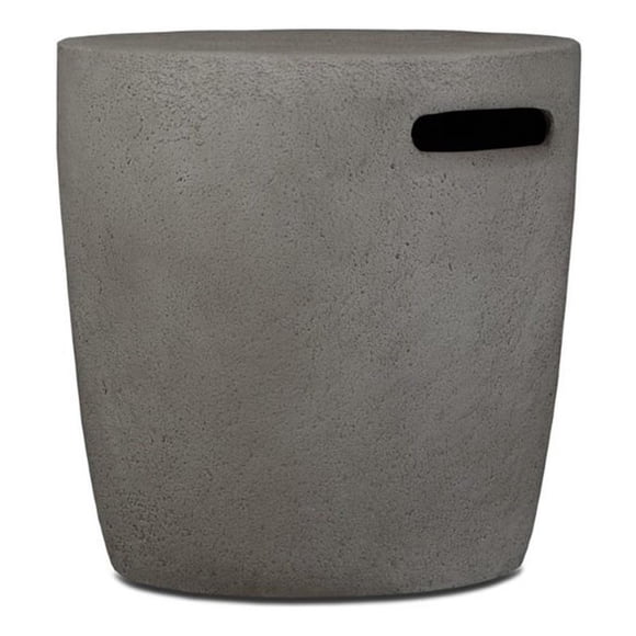 Real Flame Canada Riverside Round Fiber-cast Concrete Propane Tank Cover in Gray