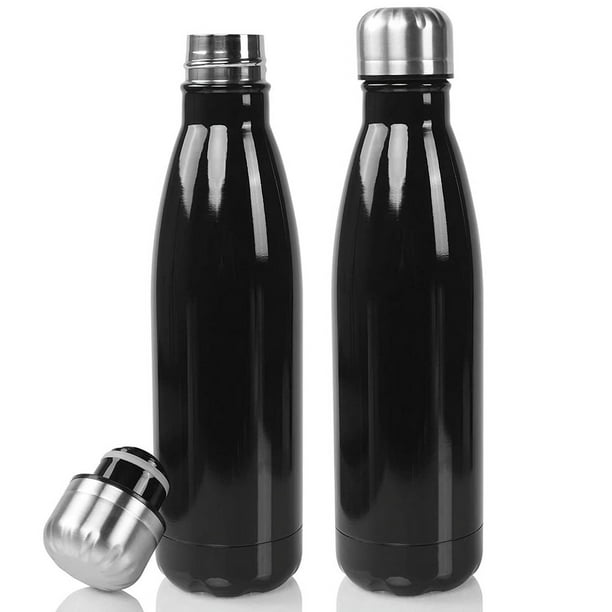 Botella de agua de acero inoxidable de 17 oz, doble pared, a prueba de fugas, para deportes, mantiene el calor y el frío, ideal para correr, gimnasio, entrenamiento, ciclismo y niños.