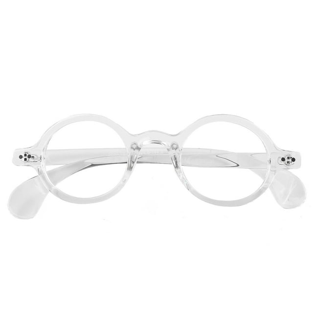 Beison Petites Lunettes Rondes Monture de Lunettes Simples Lentille Claire 42mm (Clair, Clair)