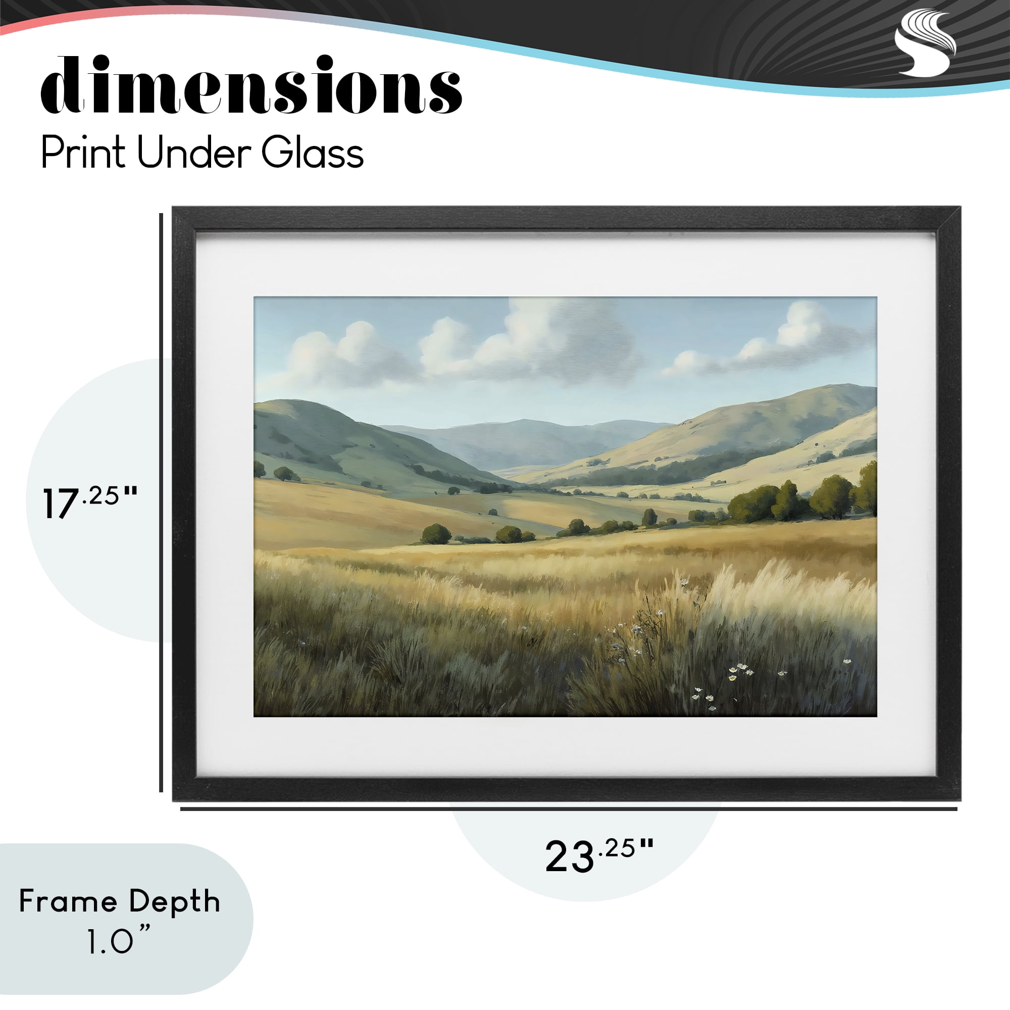 Stupell Industries Rolling Hills at Golden Hour Black Framed Print Under Glass, design by Creative Studio