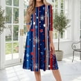 thumbnail image 2 of BOMYJESK 4th Of July Dresses for Women Maxi Dress 250th Anniversary Stars Stripes Midi Dresses Boho Independence Day Summer Dresses Elegant Classy Evening Dress for Party Multicolor L, 2 of 7