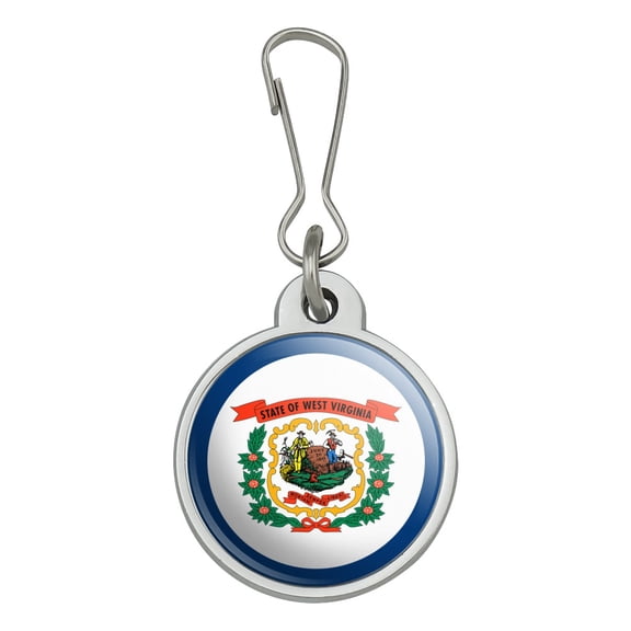 West Virginia State Flag Jacket Handbag Purse Luggage Backpack Zipper Pull Charm